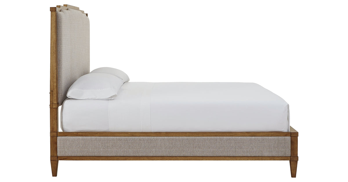 Sharlance Light Brown King Upholstered Panel Bed from Ashley - Luna Furniture