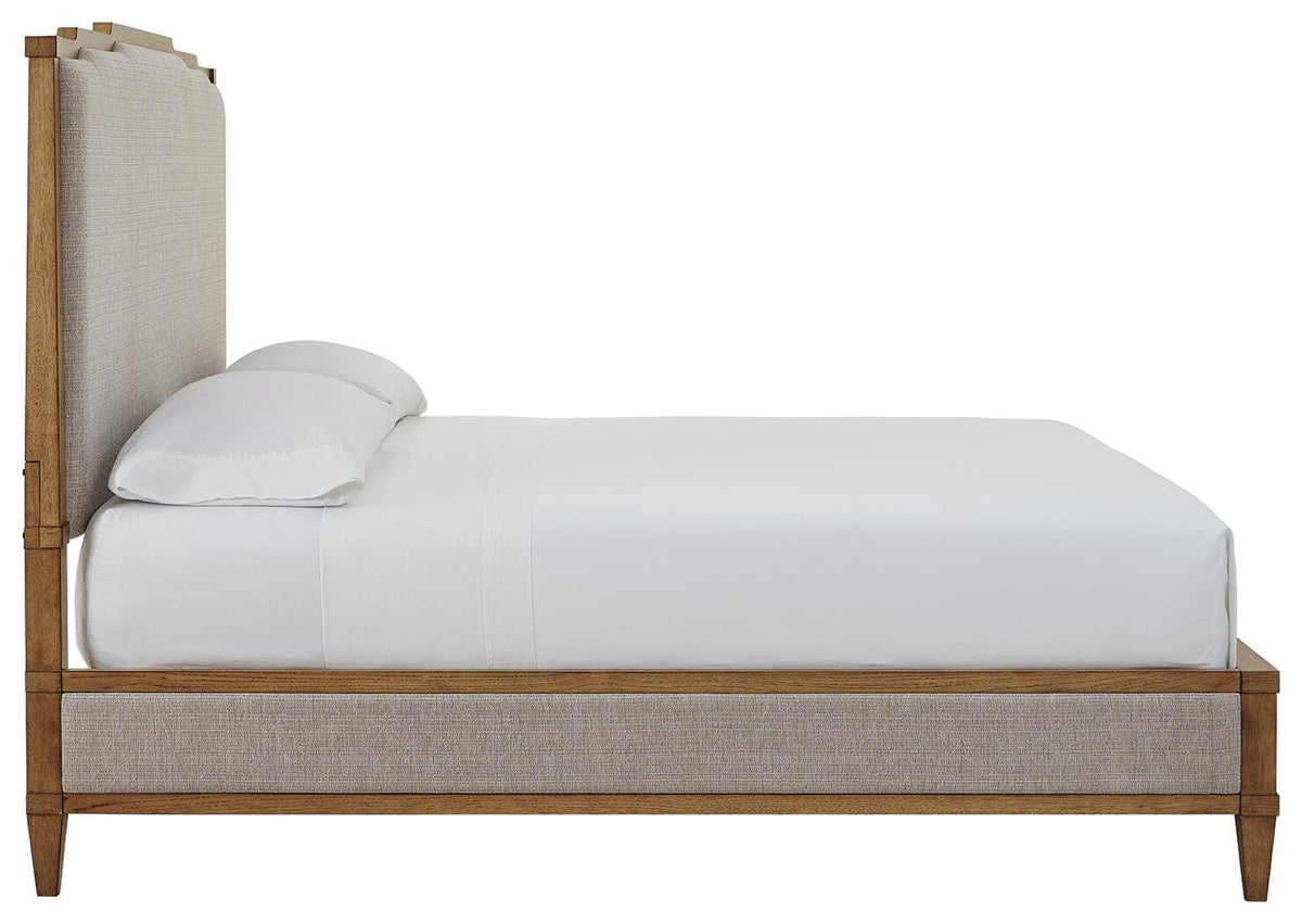 Sharlance Light Brown King Upholstered Panel Bed from Ashley - Luna Furniture