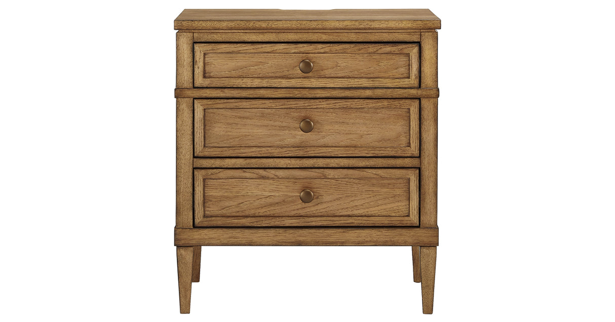 Sharlance King Upholstered Panel Bed with Mirrored Dresser and 2 Nightstands in Light Brown from Ashley - Luna Furniture