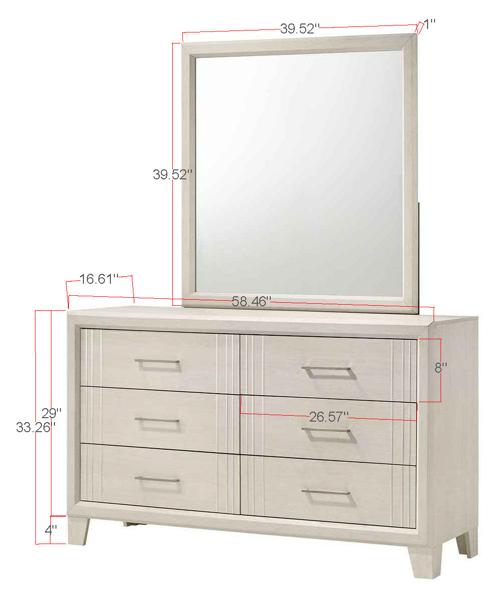 Charlie White Dresser Mirror (Mirror Only) from Crown Mark - Luna Furniture