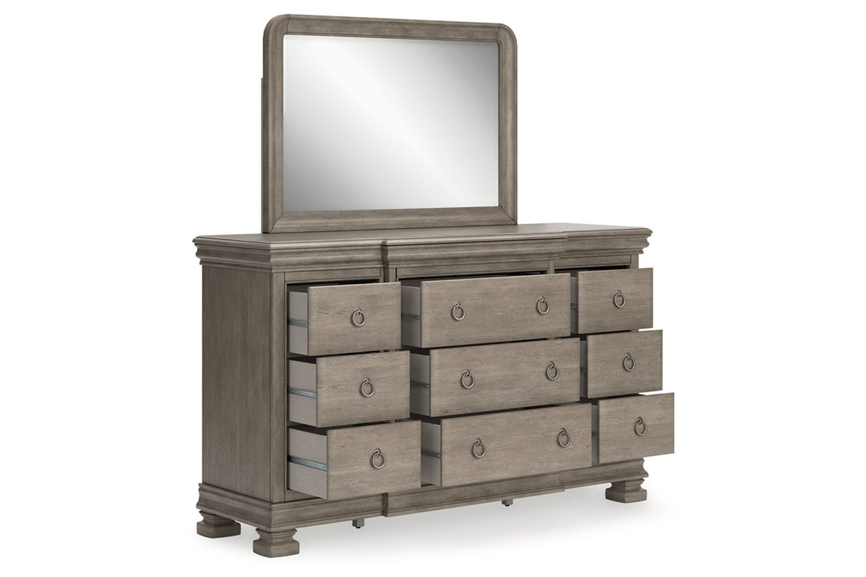 Lexorne Gray Dresser and Mirror from Ashley - Luna Furniture