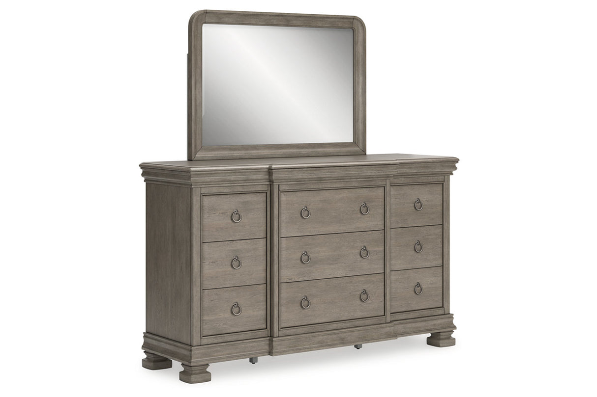 Lexorne Gray Dresser and Mirror from Ashley - Luna Furniture