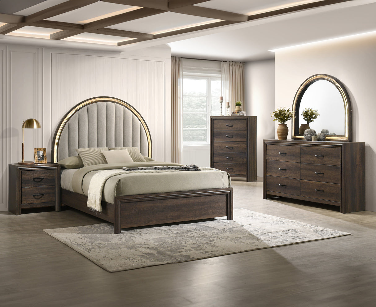 Noreen Brown LED Bedroom Set from Crown Mark - Luna Furniture