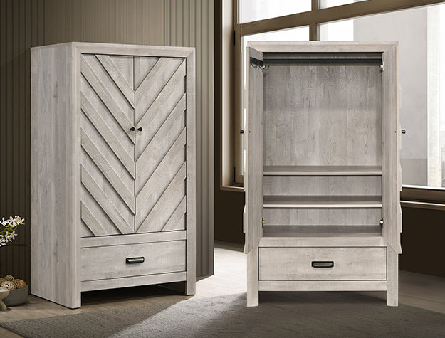 Valor Antique White Armoire from Crown Mark - Luna Furniture