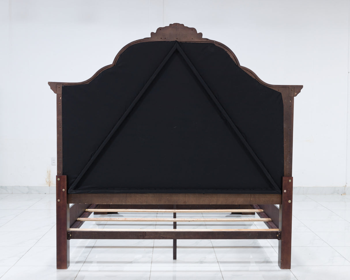 Maylee King Upholstered Bed with Dresser and 2 Nightstands in Dark Brown from Ashley - Luna Furniture
