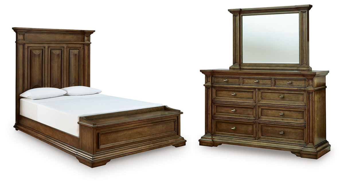 Frantanna Queen Panel Storage Bed, Dresser and Mirror from Ashley - Luna Furniture