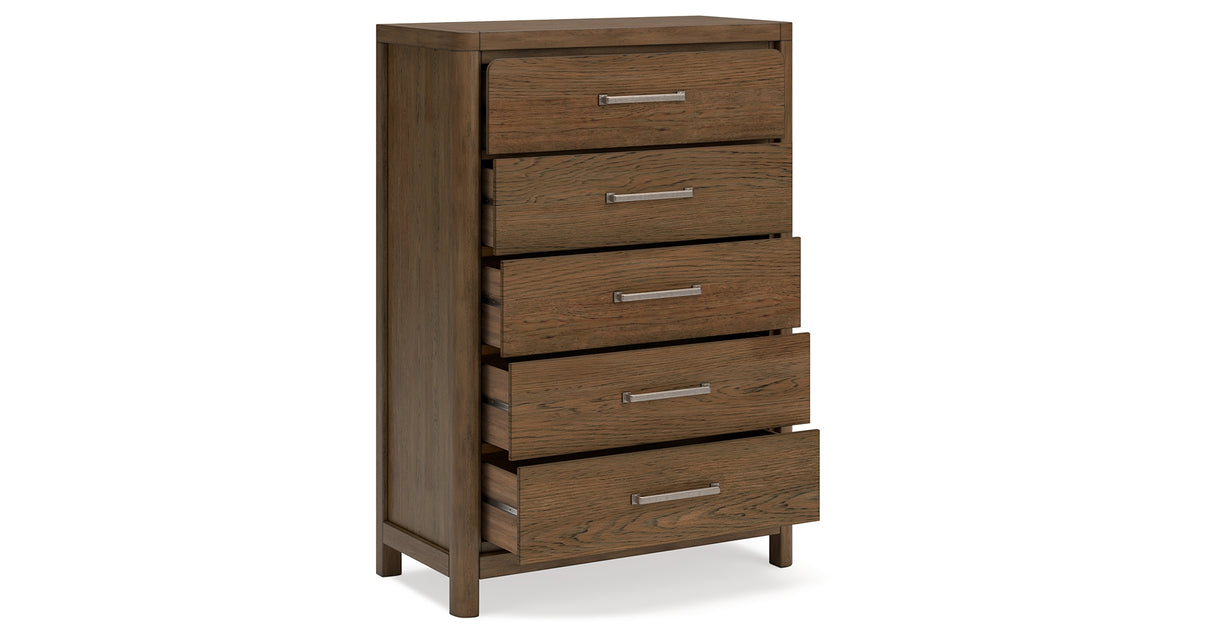 Cabalynn California King Panel Bed with Dresser, Chest and Nightstand in Light Brown from Ashley Furniture - Luna Furniture