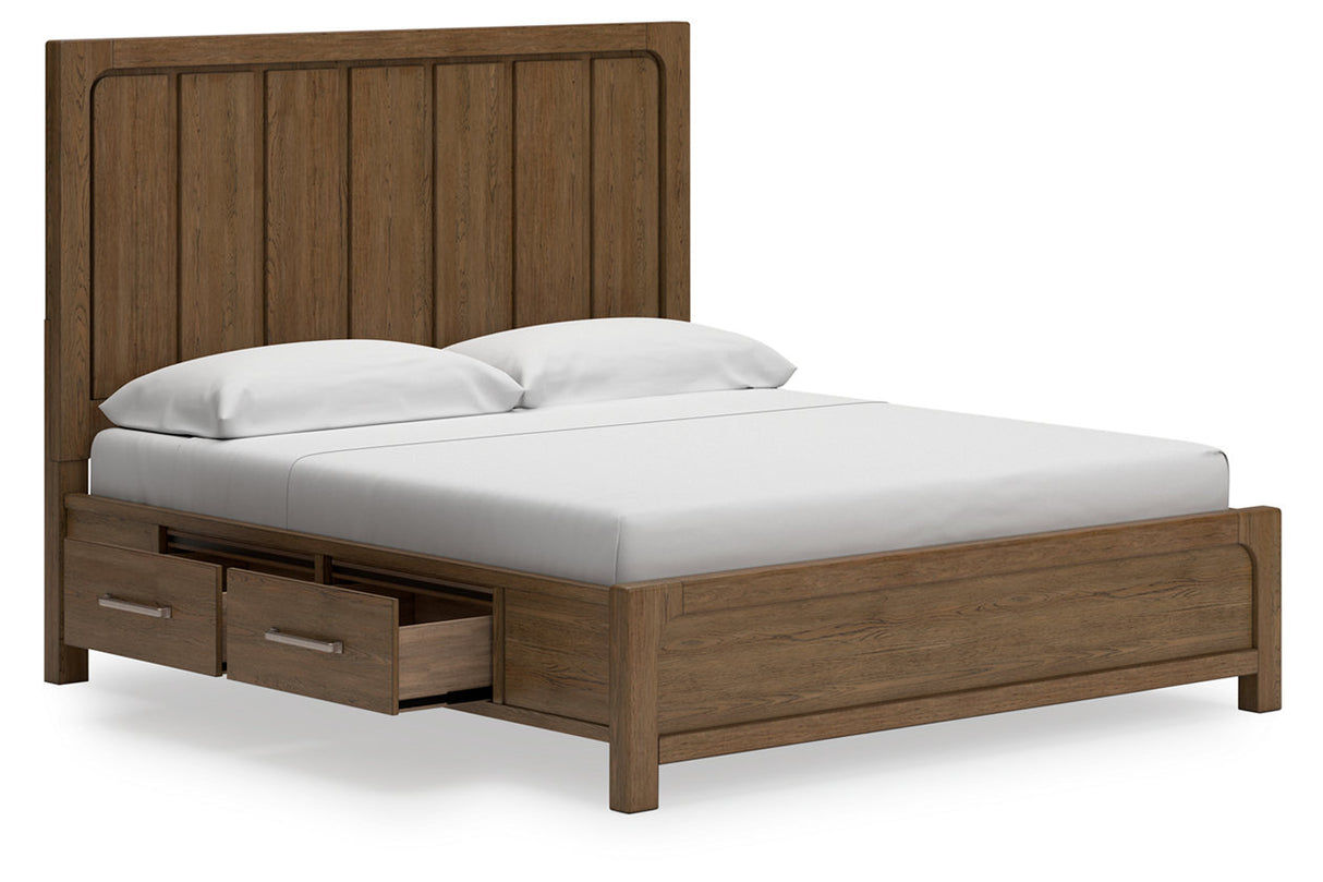 Cabalynn Light Brown California King Storage Platform Bed from Ashley - Luna Furniture