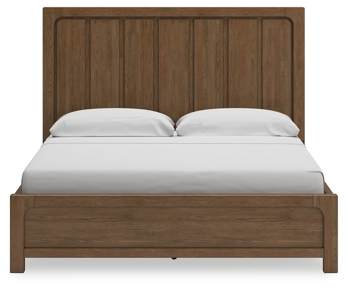 Cabalynn King Panel Bed with Storage with Mirrored Dresser in Light Brown from Ashley Furniture - Luna Furniture