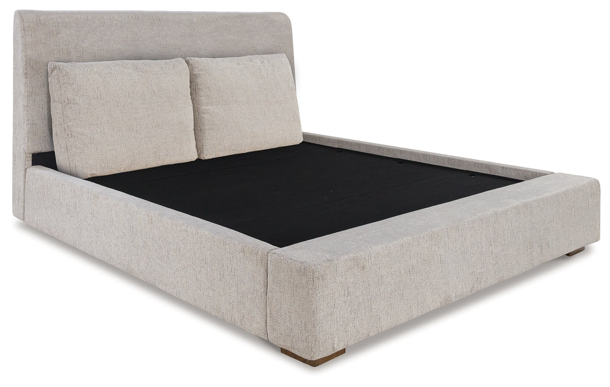 Cabalynn King Upholstered Bed with Dresser and 2 Nightstands in Light Brown from Ashley Furniture - Luna Furniture