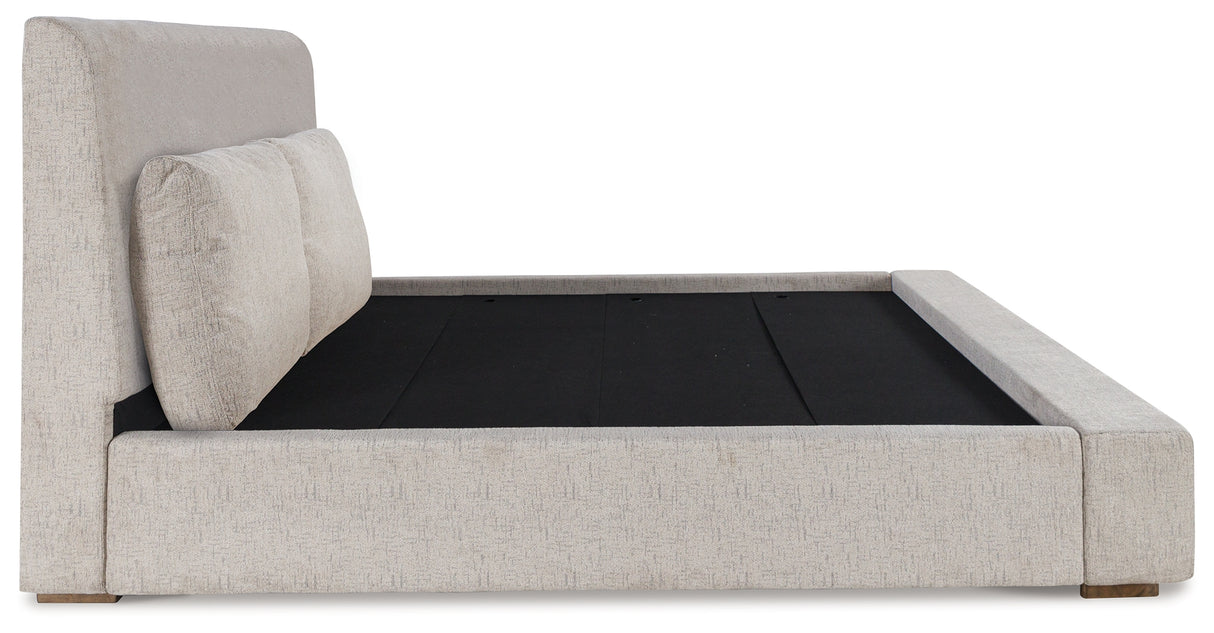 Cabalynn Light Brown California King Upholstered Platform Bed from Ashley Furniture - Luna Furniture