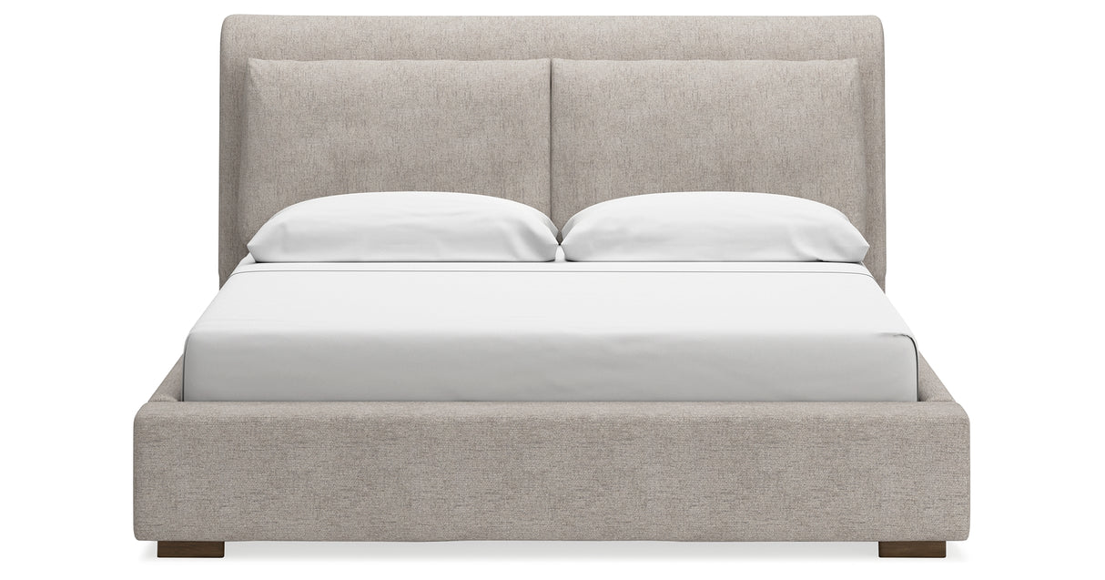 Cabalynn California King Upholstered Bed with Dresser, Chest and 2 Nightstands in Light Brown from Ashley - Luna Furniture