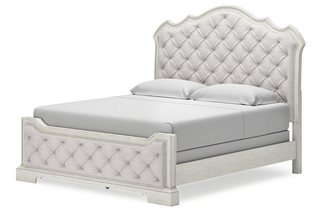 Arlendyne Antique White California King Upholstered Panel Bed from Ashley - Luna Furniture