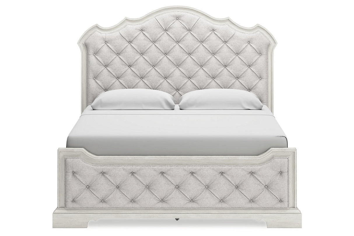 Arlendyne Antique White California King Upholstered Panel Bed from Ashley - Luna Furniture