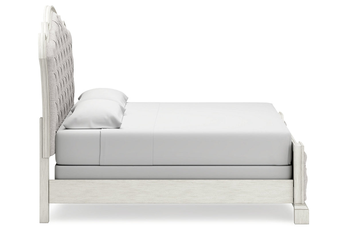 Arlendyne Antique White California King Upholstered Panel Bed from Ashley - Luna Furniture