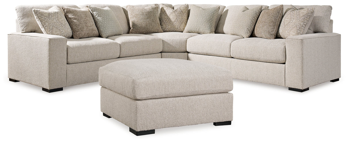 Ballyton Sand 3-Piece Sectional with Ottoman from Ashley Furniture - Luna Furniture