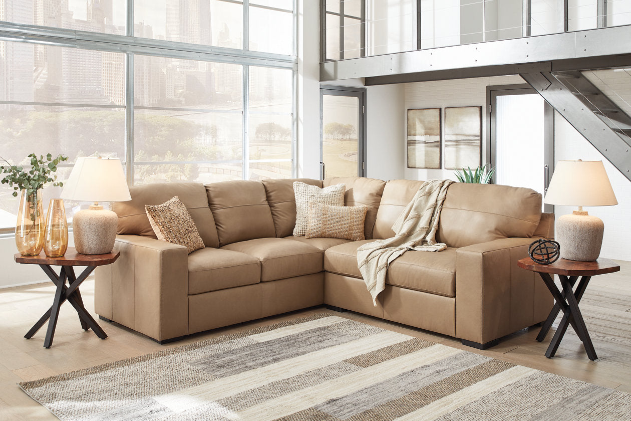 Bandon Toffee Leather 2-Piece LAF Sectional – Luna Furniture