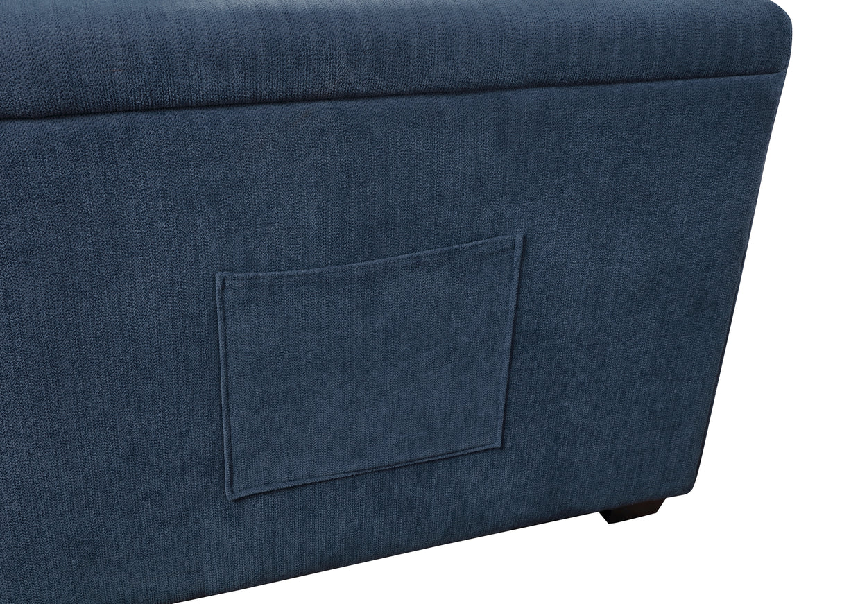 Barbara Navy Reversible Sectional with Hidden Storage and Pull-out Bed from Homelegance - Luna Furniture