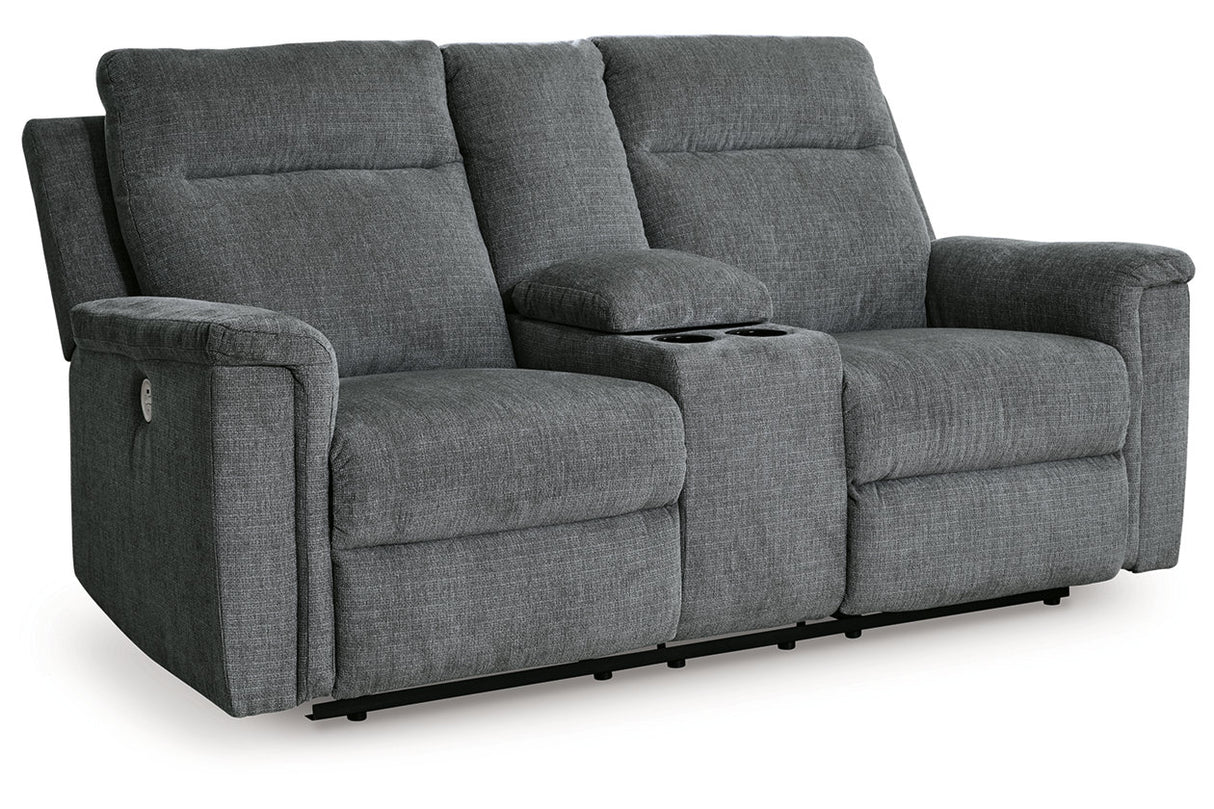 Barnsana Gravel Power Reclining Sofa, Loveseat and Recliner from Ashley - Luna Furniture