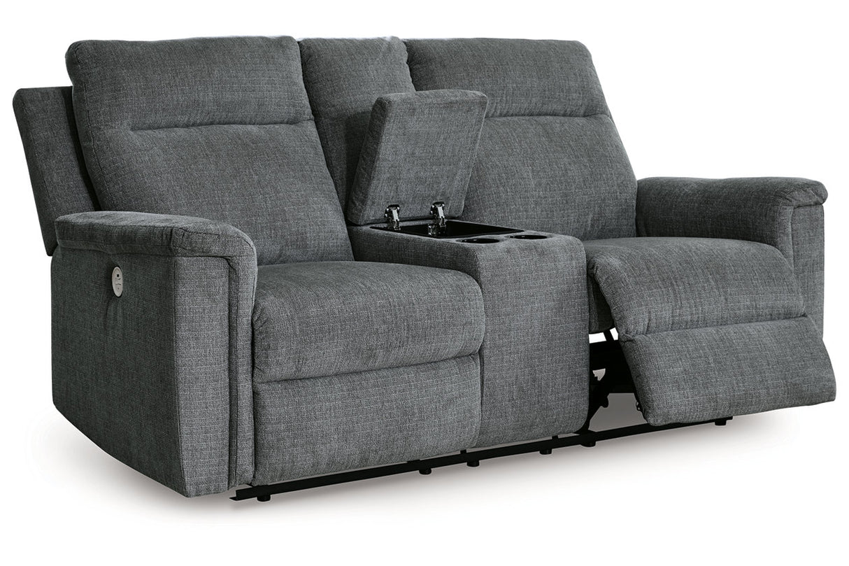 Barnsana Gravel Power Reclining Sofa, Loveseat and Recliner from Ashley - Luna Furniture