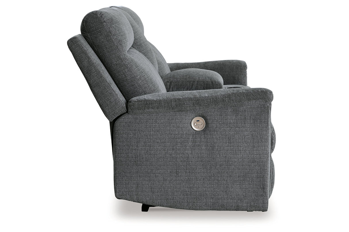 Barnsana Gravel Power Reclining Sofa, Loveseat and Recliner from Ashley - Luna Furniture