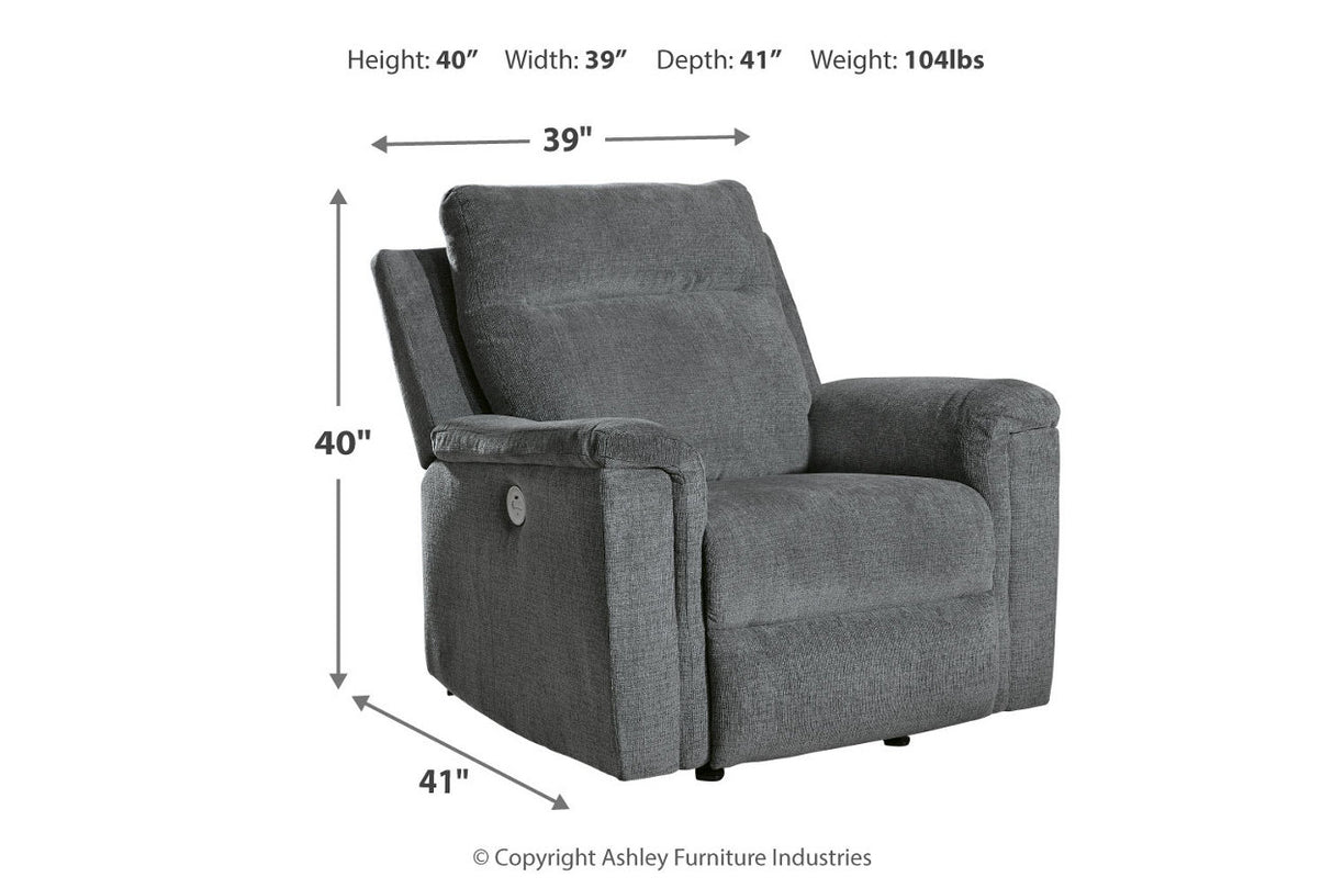Barnsana Gravel Power Reclining Sofa, Loveseat and Recliner from Ashley - Luna Furniture