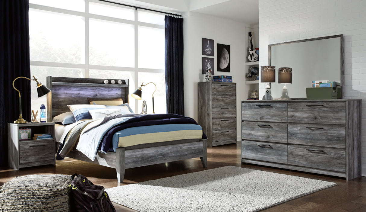 Baystorm Full Panel Bed with Dresser in Gray from Ashley - Luna Furniture