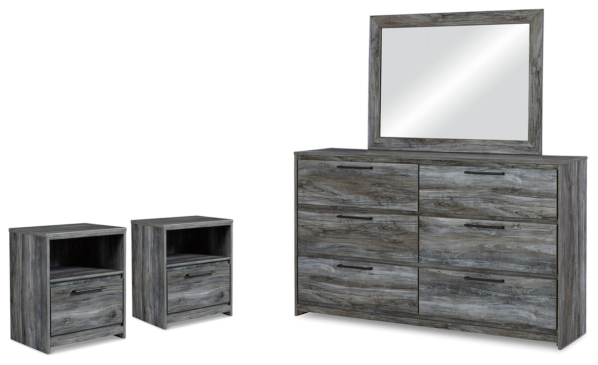 Baystorm Gray Dresser, Mirror and 2 Nightstands from Ashley Furniture - Luna Furniture