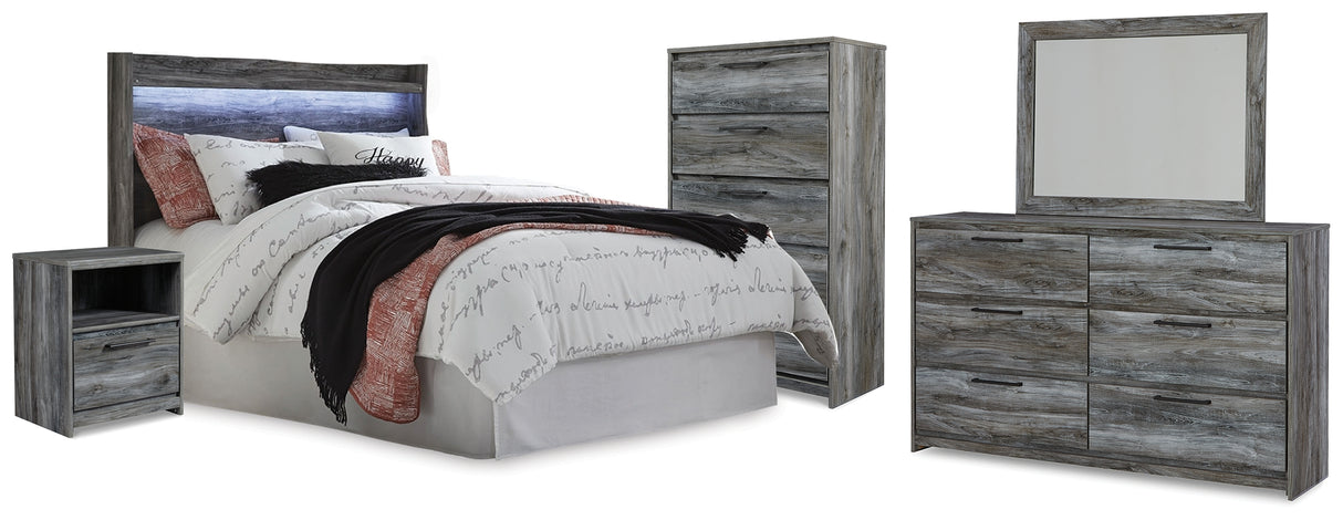 Baystorm Gray Queen Panel Headboard, Dresser, Mirror, Chest and Nightstand from Ashley Furniture - Luna Furniture