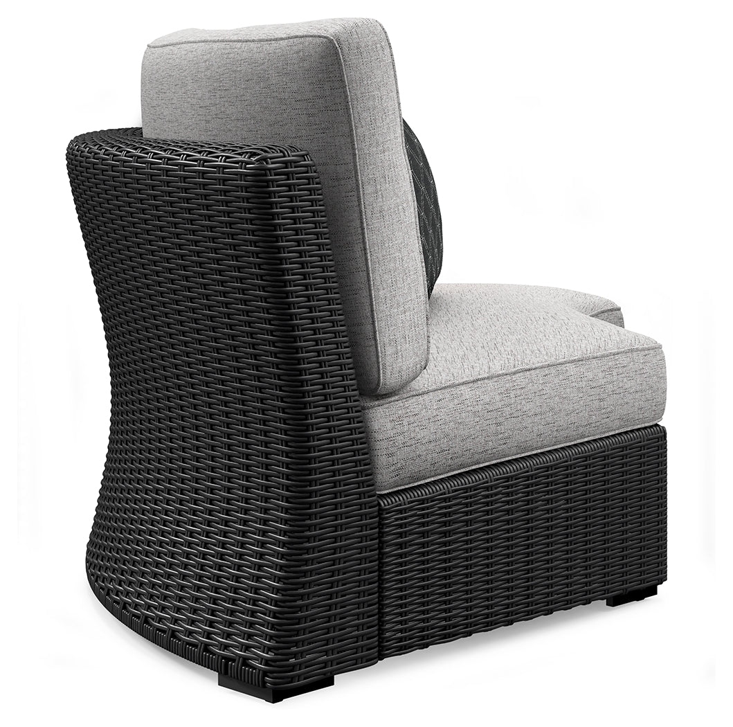 Beachcroft Black/Light Gray 5-Piece Outdoor Sectional from Ashley - Luna Furniture