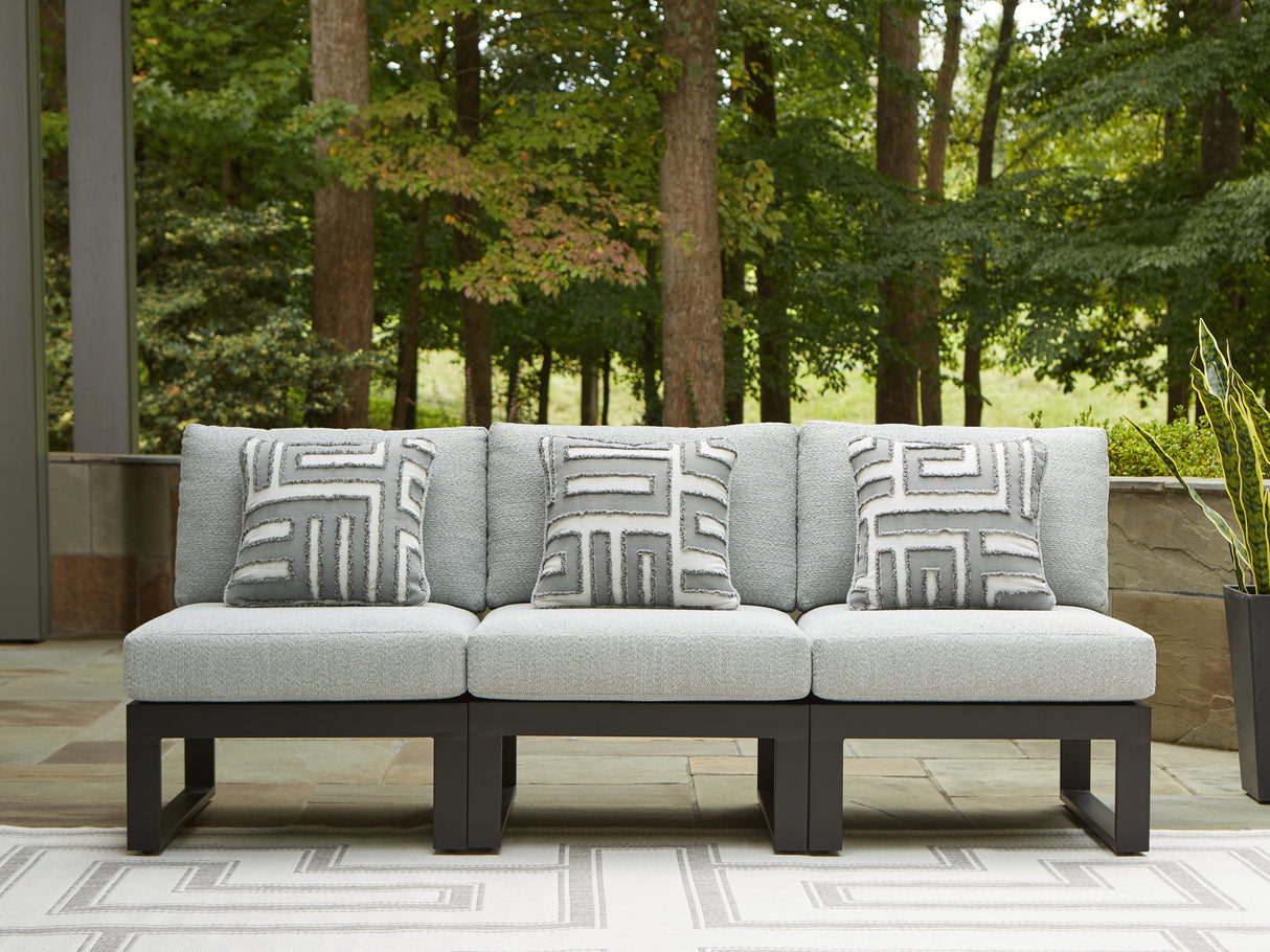 Beachloft Black/Gray 3-Piece Outdoor Sectional from Ashley - Luna Furniture