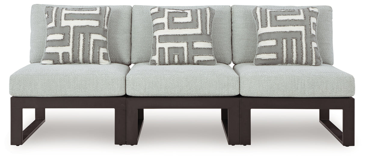 Beachloft Black/Gray 3-Piece Outdoor Sectional from Ashley - Luna Furniture