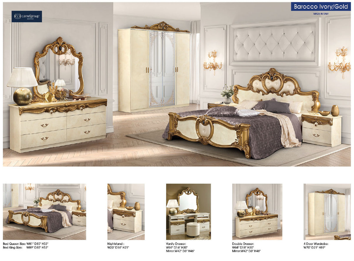 Barocco Ivory/Gold Double Dresser from ESF Furniture - Luna Furniture