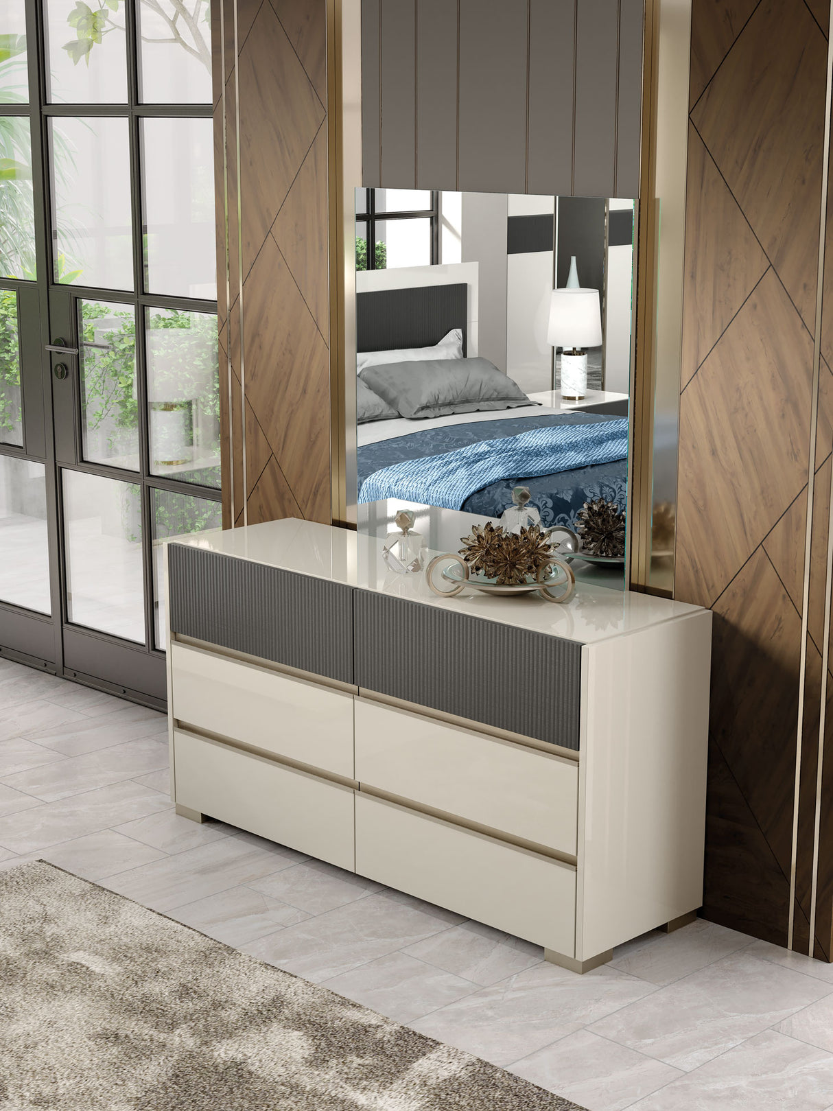 Alfa Champagne Mirror from ESF Furniture - Luna Furniture