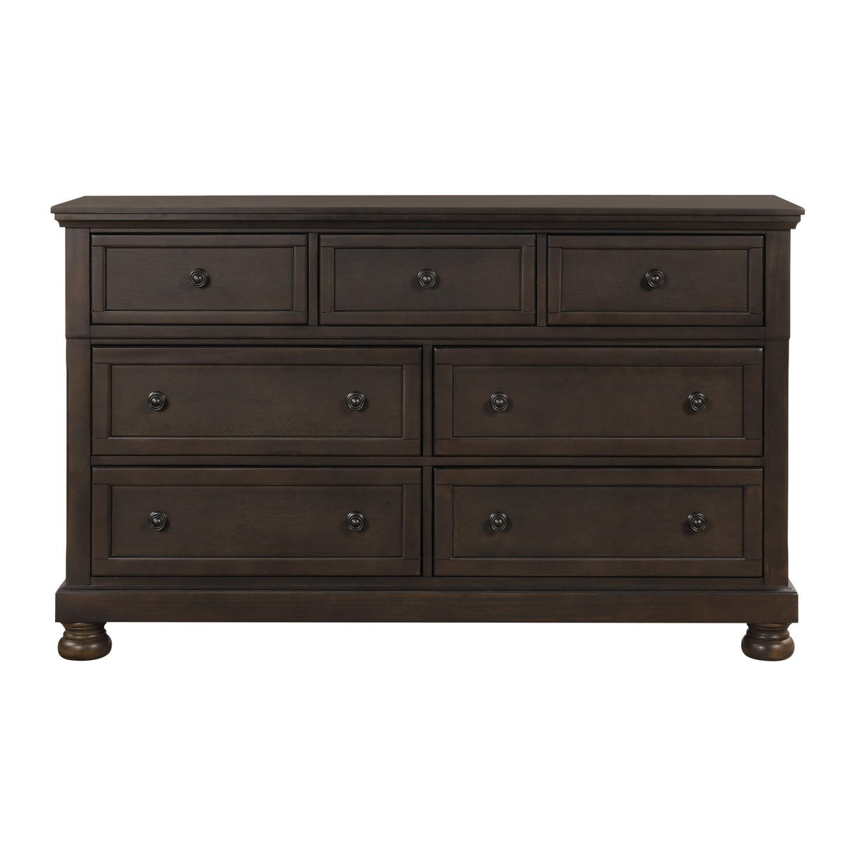 Begonia Grayish Brown 5-Piece Bedroom Set (Queen Bed, Nightstand, Dresser, Mirror, Chest) from Homelegance - Luna Furniture