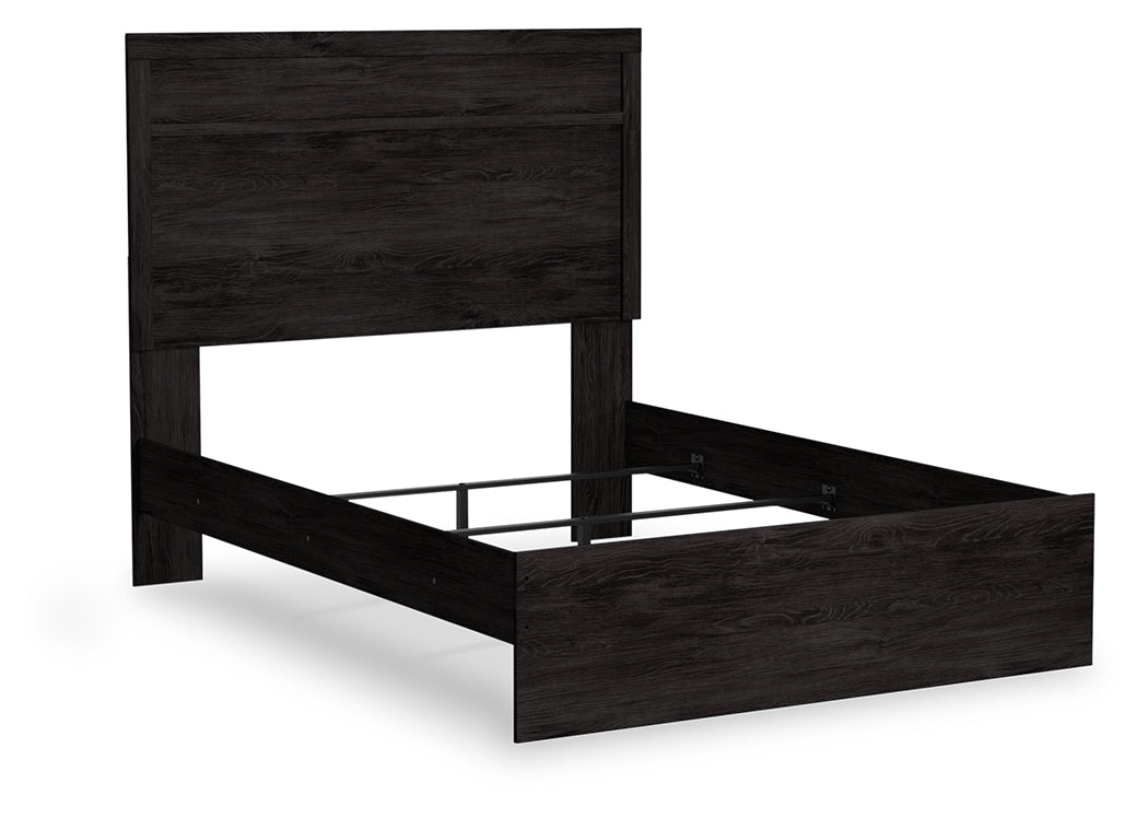 Belachime Full Panel Bed with Mirrored Dresser and 2 Nightstands in Charcoal from Ashley - Luna Furniture