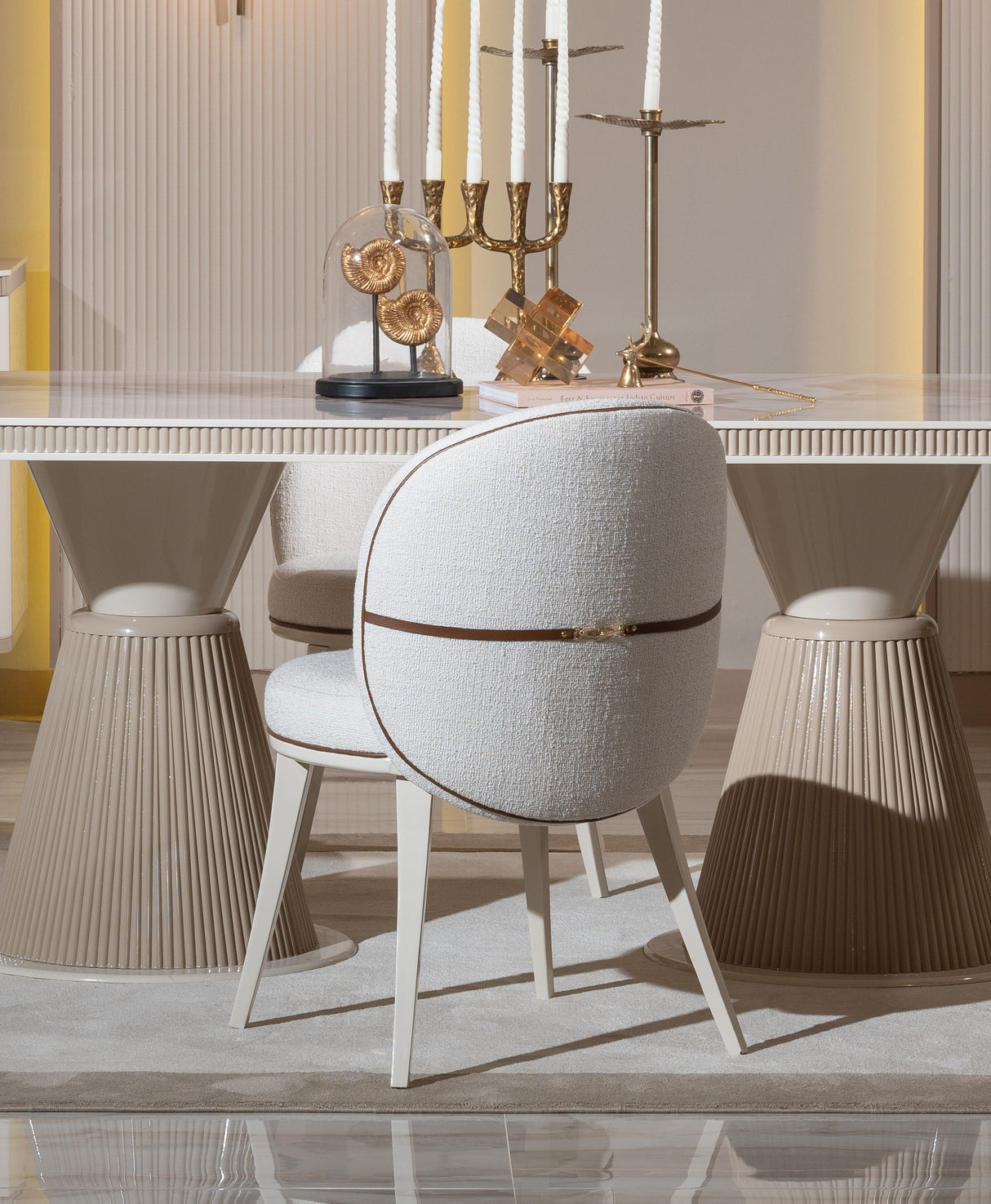 Belegrande Cream and Ecru Dining Set from Luna Luxury - Luna Furniture