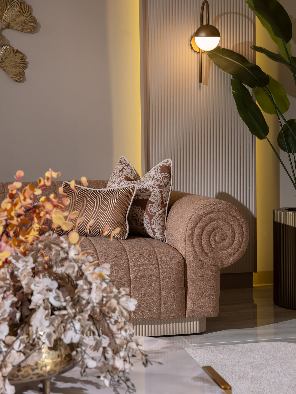 Belegrande Warm Brown 3-Seat Sofa from Luna Luxury - Luna Furniture