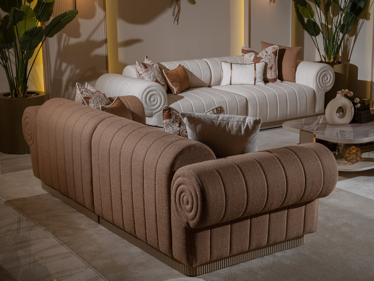 Belegrande Warm Brown 3-Seat Sofa from Luna Luxury - Luna Furniture