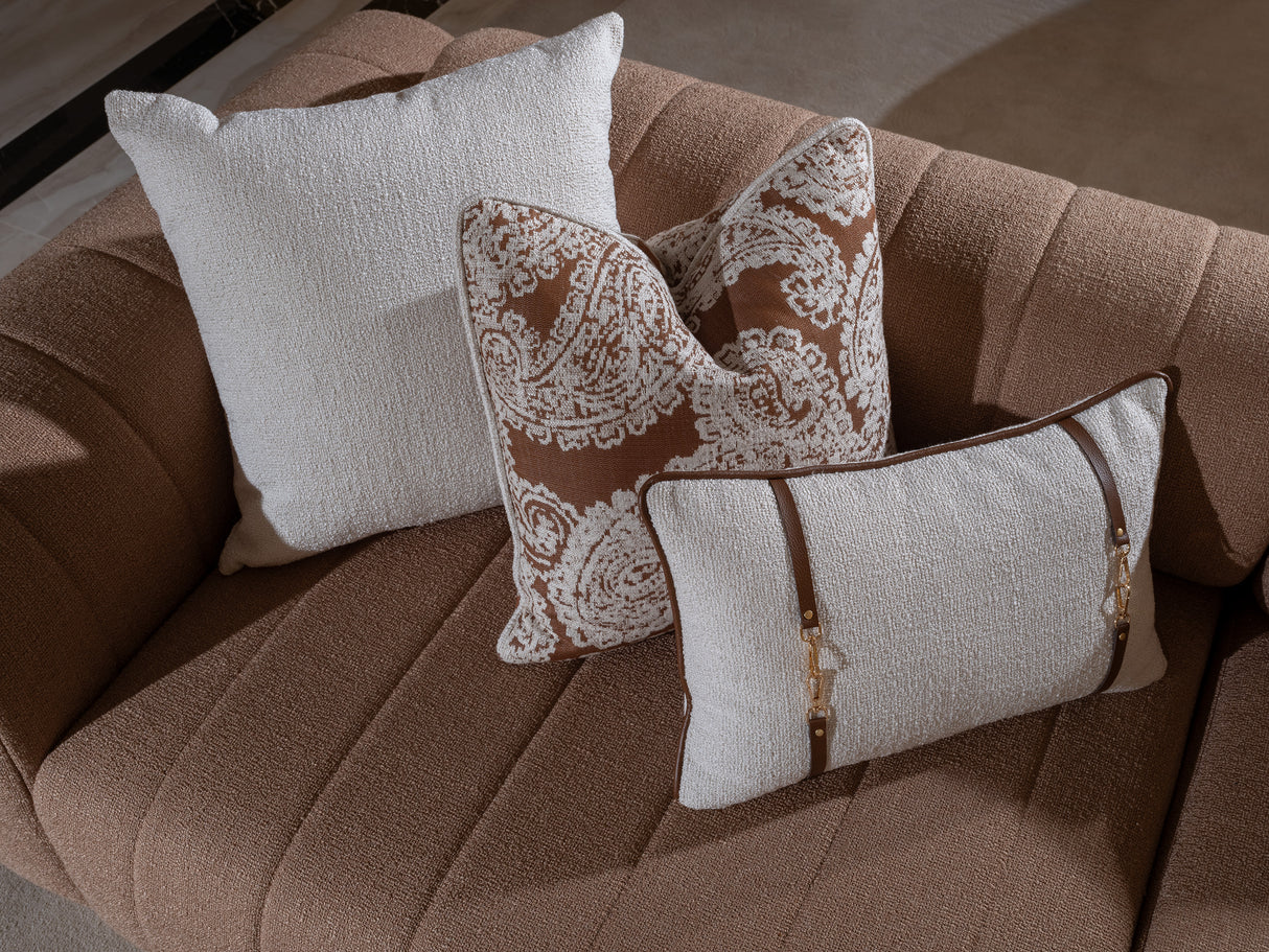 Belegrande Warm Brown and Cream Living Room Set from Luna Luxury - Luna Furniture