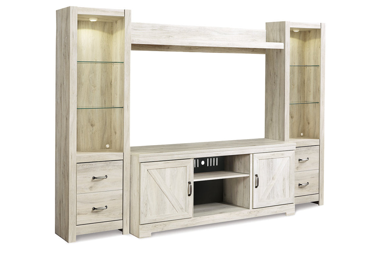 Bellaby Whitewash 4-Piece Entertainment Center from Ashley - Luna Furniture