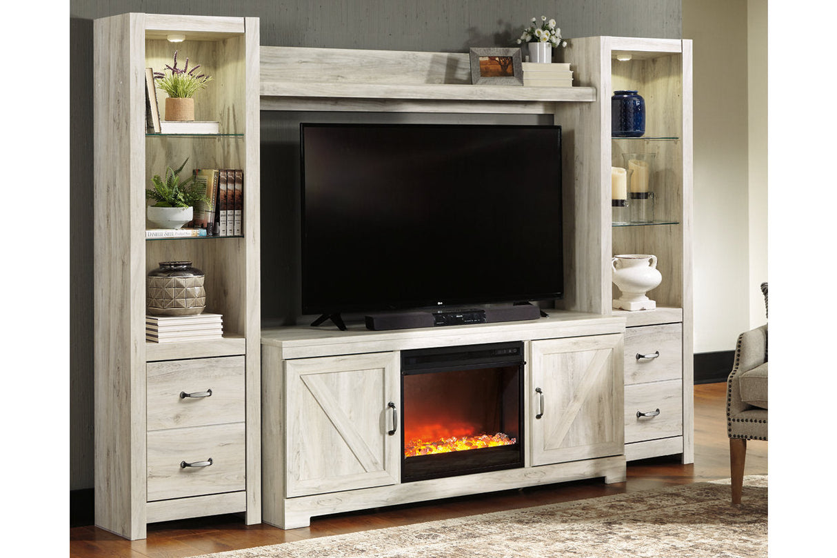 Bellaby Whitewash 4-Piece Entertainment Center with Fireplace from Ashley - Luna Furniture