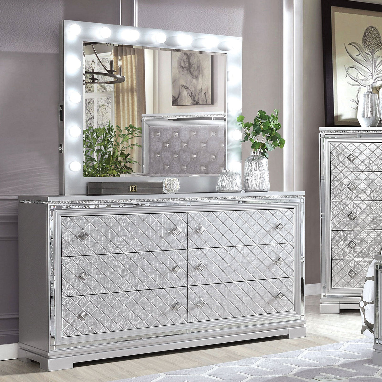 Belleterre Silver Mirror (Mirror Only) from Furniture of America - Luna Furniture