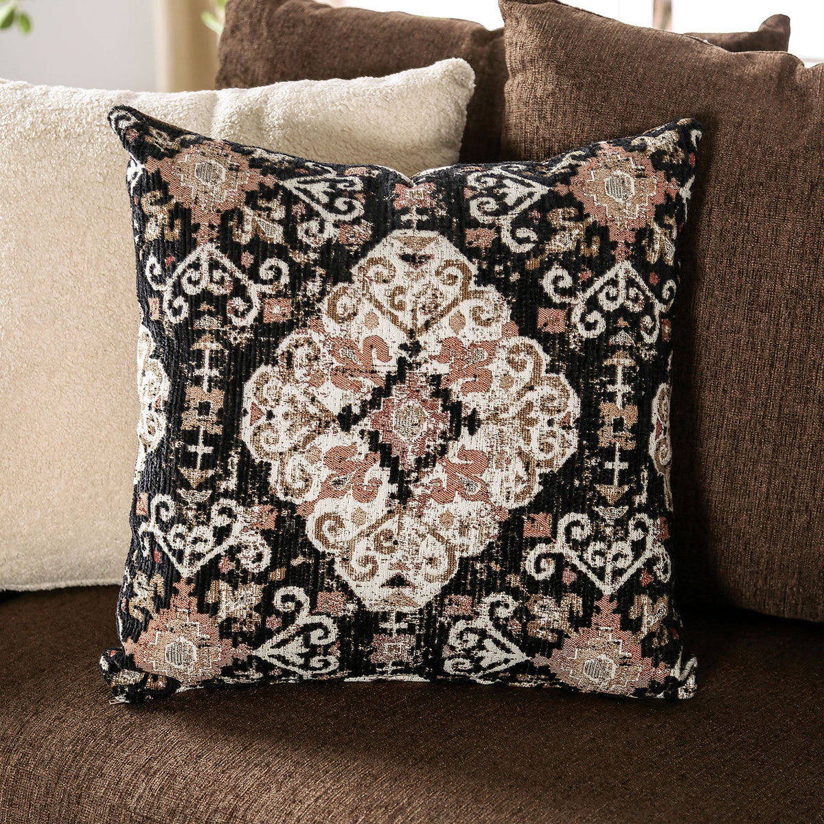 Belsize Chocolate/Tan Transitional Living Room Set from Furniture of America - Luna Furniture