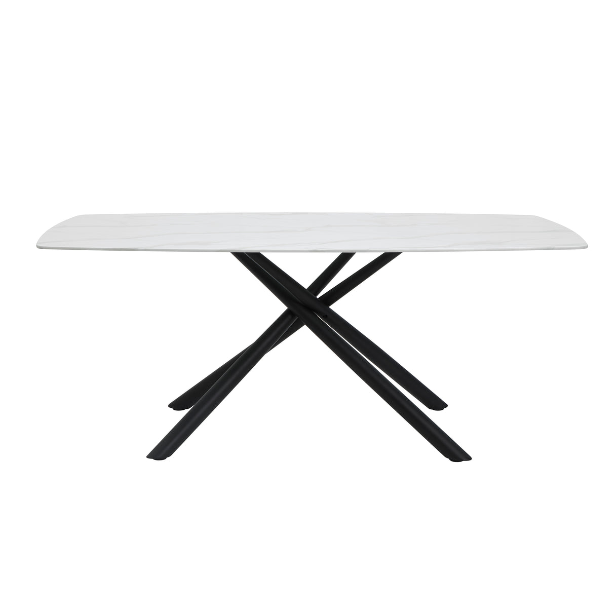Benito Beige/Black/Marble Print Glass-Top 7-Piece Dining Set from Homelegance - Luna Furniture