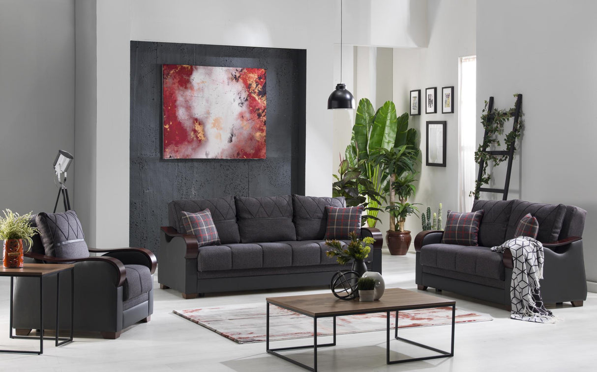 Bennett Anthracite Upholstered Chair from Bellona - Luna Furniture