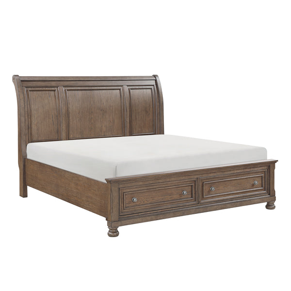 Bethel Antique Brown Eastern King Storage Platform Bed
