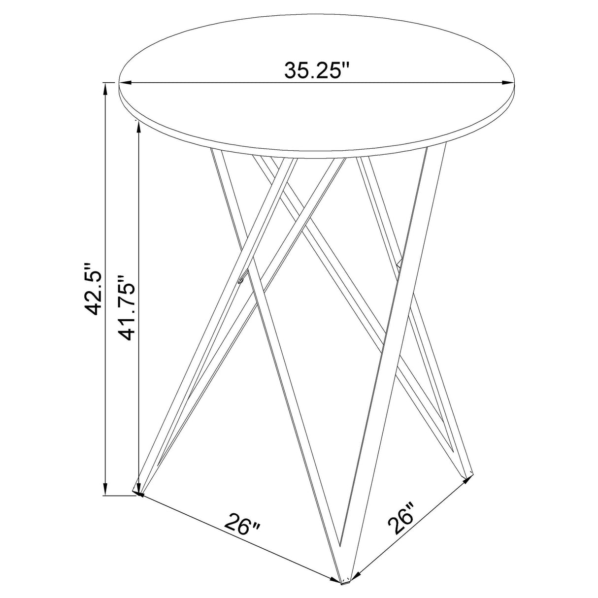Bexter White and Chrome Faux Marble Round Top Bar Table from Coaster - Luna Furniture