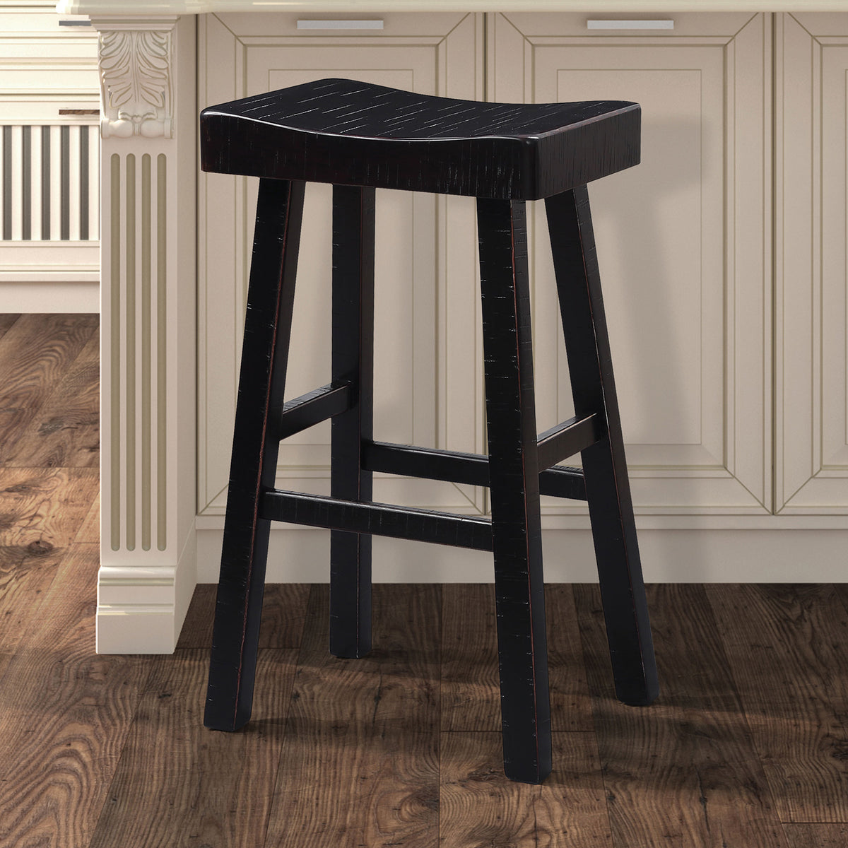 Biasca Black 29" Stool from Furniture of America - Luna Furniture