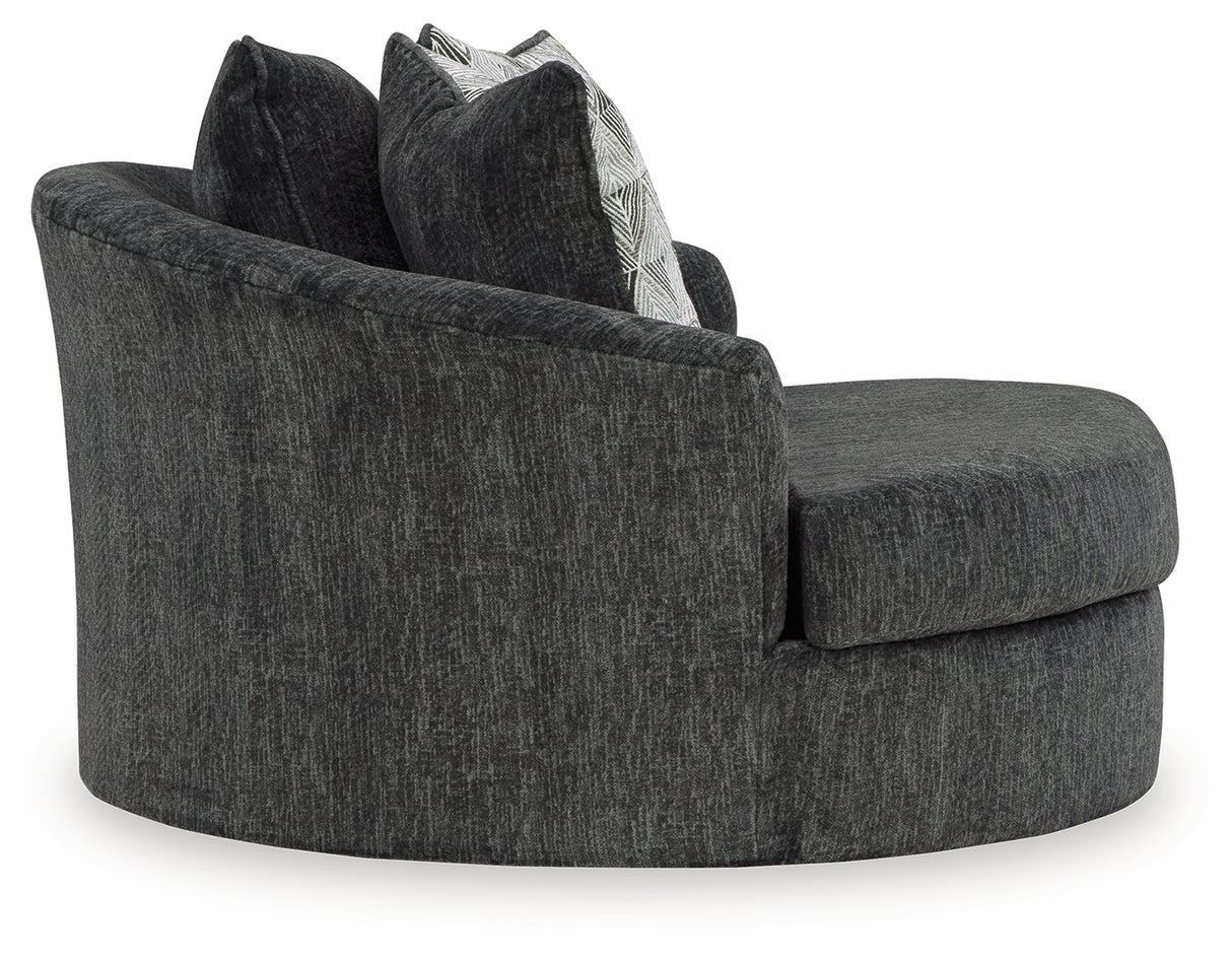 Biddeford Shadow 2-Piece Sectional and Oversized Swivel Accent Chair from Ashley - Luna Furniture